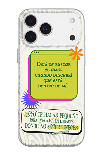 shoptocase iPhone 17 Pro Max Uyumlu Amor-AŞK Desenli Şeffaf Silikon Telefon K...