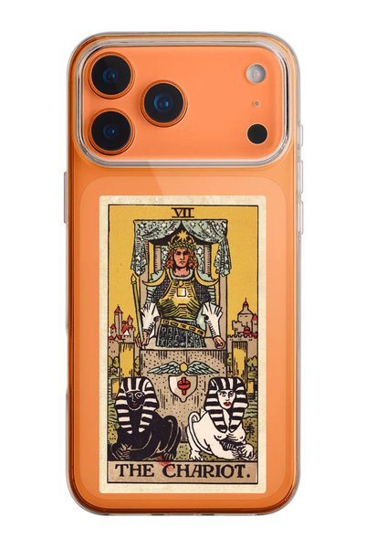 shoptocase حافظة هاتف من السيليكون الشفاف بنمط The Chariot Tarot متوافقة مع i...