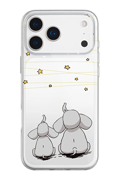 shoptocase حافظة هاتف من السيليكون الشفاف بنمط النمور المرصعة بالنجوم متوافقة مع هاتف iPhone 17 Pro Max