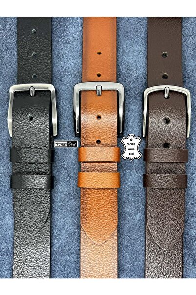 Türker DERİ مجموعة مميزة من 3 قطع، حزام جينز رجالي من الجلد الطبيعي 100%، عرض...