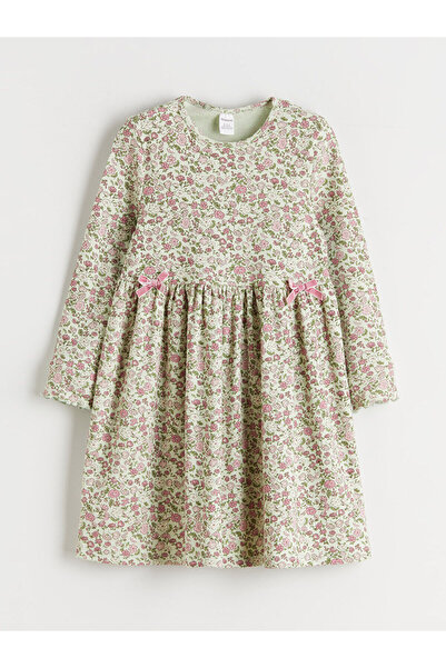 LC Waikiki Vizyon New Season Crew Neck Floral Girl's Dress