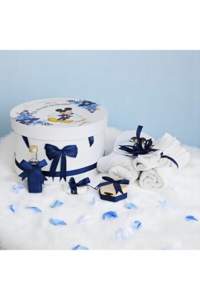 Inovius Trusou Botez cu 8 Piese Imprimat, Mickey Mouse, Culoare Bleumarin - T...