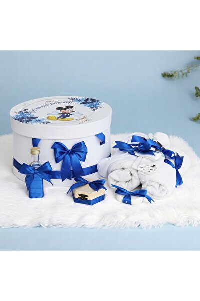 Inovius Trusou Botez cu 8 Piese Imprimat, Mickey Mouse, Culoare Albastru - TB213