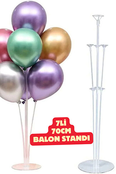 Baloncu Dede 7 Li Şeffaf Balon Standı Ayaklı Balon Standı Balon Süsleme Apara...