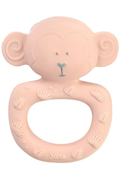 OEM rubber sensory teething toy, "Jungle Party" - Rose