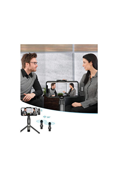 Fuchsia K9 Type-C Compatible-Noise Cancelling and 20-Meter Range 2 Pieces Wireless Digital Lavalier Microphone