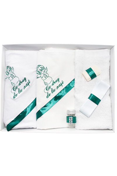 Inovius Trusou Botez 6 piese personalizat cu broderie - "Cu drag de la Nasi" ...