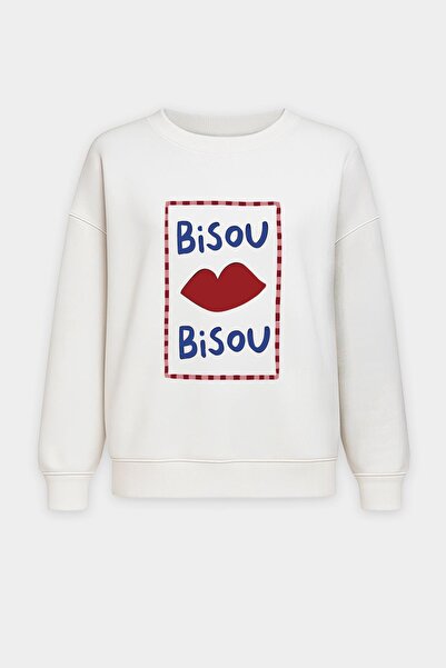 Monila Women's Premium Fabric Fleece-Lined Printed Oversized Sweatshirt