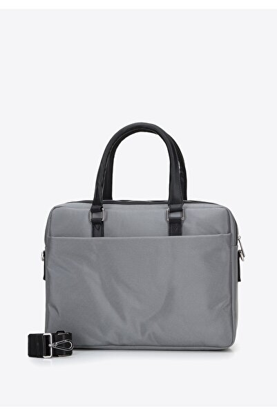 Wittchen Men's 15.6" Laptop Bag with Ribbon, Gray Polyester