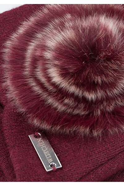 Wittchen Women's Gloves with Down, Burgundy, Burgundy Wool