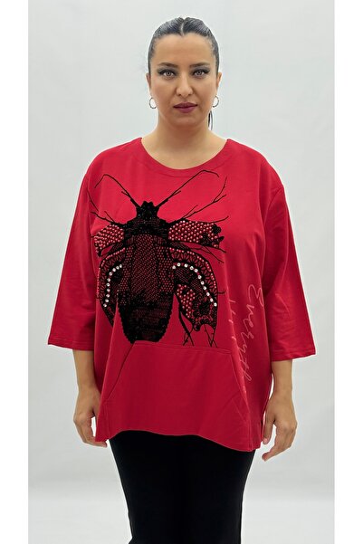 Sortie ملابس رياضية نسائية كبيرة الحجم من الفسكوز مزينة باللؤلؤ مع جيب كنغر و...