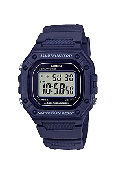 Casio Men's Water Resistant Digital Watch W-218H-2AVDF - 43 mm - Blue