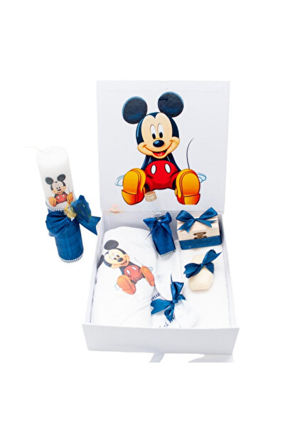 Inovius Set Cutie Trusou cu Lumanare, 9 Piese "Cu drag de la nasi" - Mickey, ...