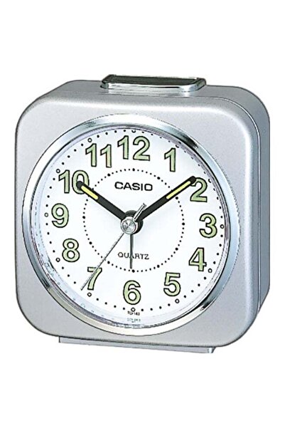 Casio Analog Table Alarm Clock Silver/White