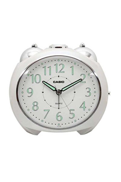 Casio ساعة طاولة بيضاء/فضية