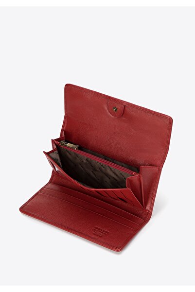 Wittchen Woman Large foldable wallet made of patent leather, burgundy, burgundy