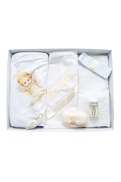 Inovius Trusou Botez 6 piese cu Text Imprimat, Ingeras, Crem - TB167