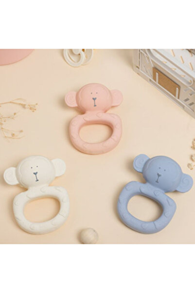 OEM rubber sensory teething toy, "Jungle Party" - Rose