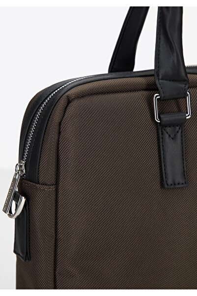 Wittchen Men's 15.6" Laptop Bag with Ribbon, Olive Green Polyester