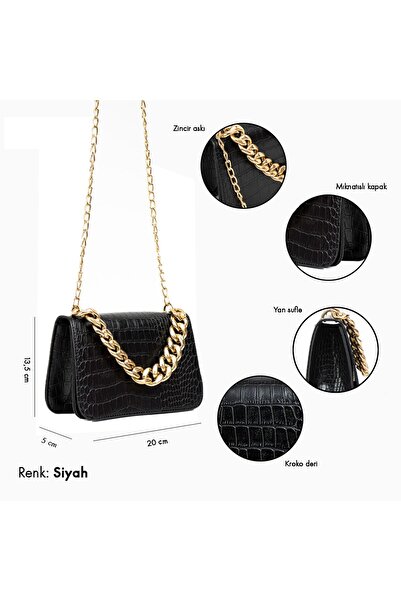 MY VİNTAGE Women's Hand and Shoulder Bag with Buckle on the Front