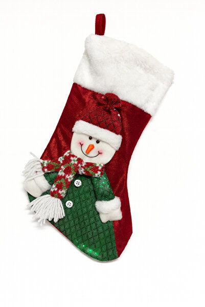 OEM Decorative Christmas stocking, 3D, Ideal for decoration and gifts, 55 cm, Red/Green