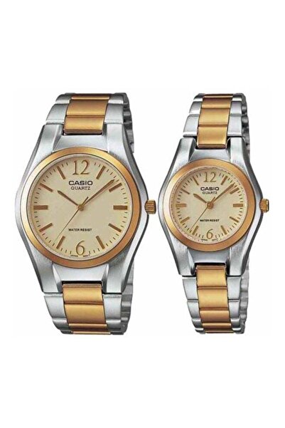 Casio Water Resistant Analog Watch Set MTP/LTP-1253SG-9