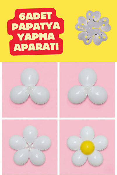 Baloncu Dede 6 Adet Papatya Yapma Aparatı Balondan Papatya Yapma Aparatı Malz...