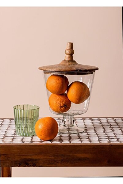 RİVO HOME DECOR Madera Standing Cookie Jar 33X19X19 cm