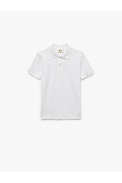 Koton Tricou cu mânecă scurtă cu nasturi din bumbac basic cu gât polo