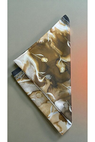 Lavena scarfs Tulip Series Floral Pattern Cotton Digital Soft Shawl - Mustard