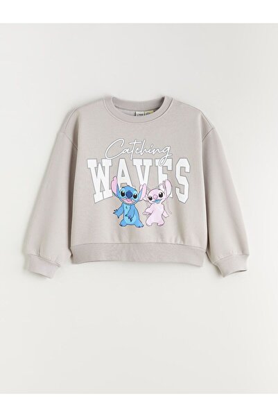 LC Waikiki Lcw Kids Stitch and Angel Printed Girls' Sweatshirt and Sweatpants