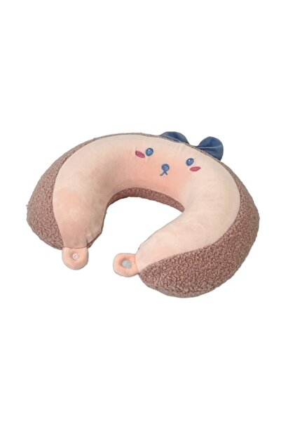 OEM Soft Animal-Design Neck Pillow with Bow — Children's Travel Comfort, Velvety Material