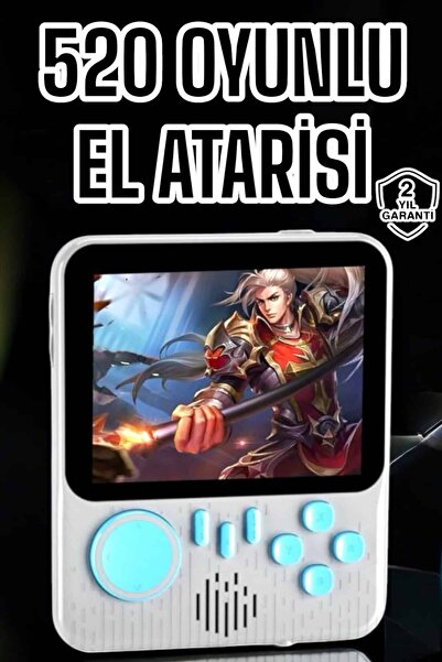 AyrStore Mini Atari El Atarisi 3.5 Inç Ekran Çift Konsol 666 Adet Oyun Gamebo...