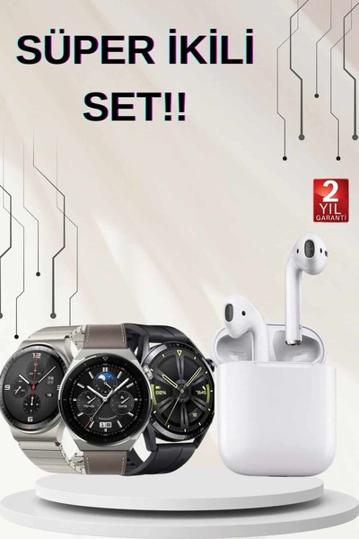 Akıllı Saat ve Kulaklık Seti Dokunmatik Ekran 5.0 Bluetooth Bağlantılı Sesli G - TEOLSA8548-5