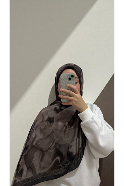 Lavena scarfs Tulip Series Floral Pattern Cotton Digital Soft Shawl - Cold Coffee