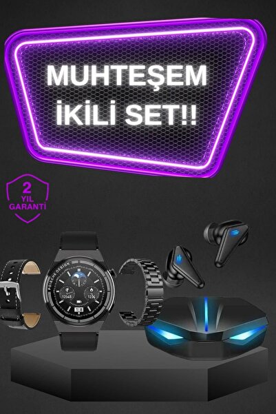 Kablosuz Bluetooth Bağlantılı Kulaklık ve Dokunmatik Ekran Akıllı Saat Arama C - TEOLSA7981-7