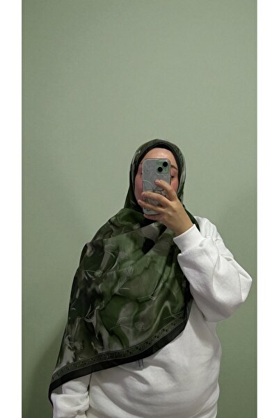 Lavena scarfs Σειρά Tulip Floral Pattern Βαμβακερό ψηφιακό μαλακό σάλι - Πράσινο γρασίδι