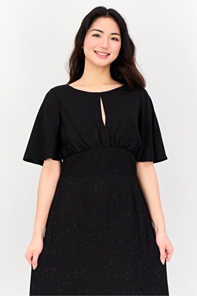 Great Plains Women Jacquard Maxi Dress, Black