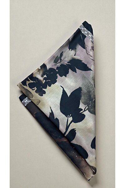 Lavena scarfs Fall Series Floral Pattern Cotton Digital Soft Shawl - Bitter Brown