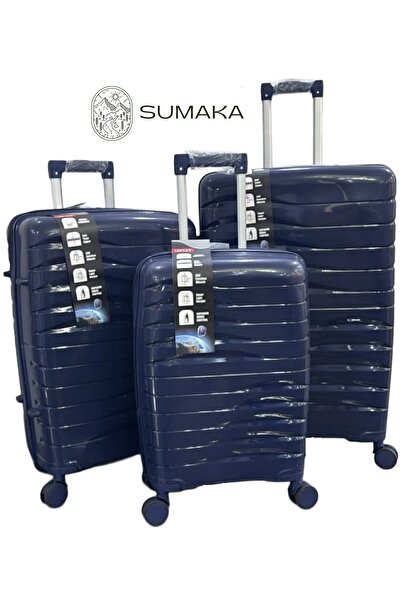 SUMAKA 3-Piece Travel Luggage Trolley Suitcase Set Silicon - 360 Wheels & TSA Lock 20-24-28 inches