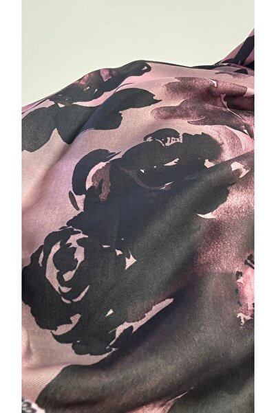 Lavena scarfs Φθινοπωρινή σειρά με λουλουδάτο σχέδιο βαμβακερό ψηφιακό μαλακό σάλι - Σκούρο ξεθωριασμένο τριαντάφυλλο