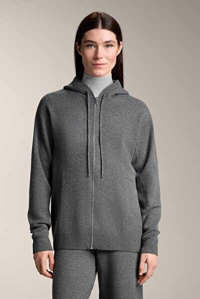 Oysho Kapüşonlu uzun örgü hırka