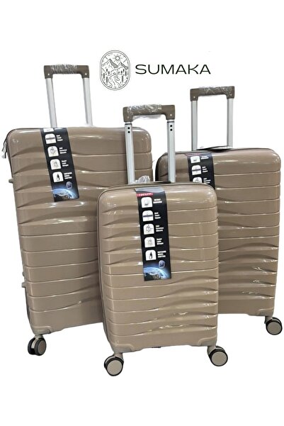 SUMAKA 3-Piece Travel Luggage Trolley Suitcase Set Silicon - 360 Wheels & TSA Lock 20-24-28 inches