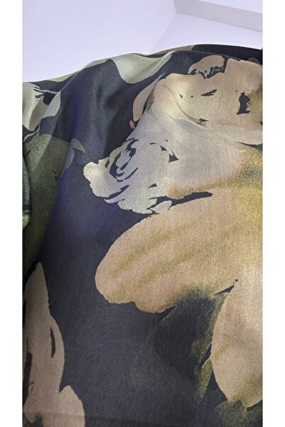 Lavena scarfs Fall Series Floral Pattern Cotton Digital Soft Shawl - Khaki