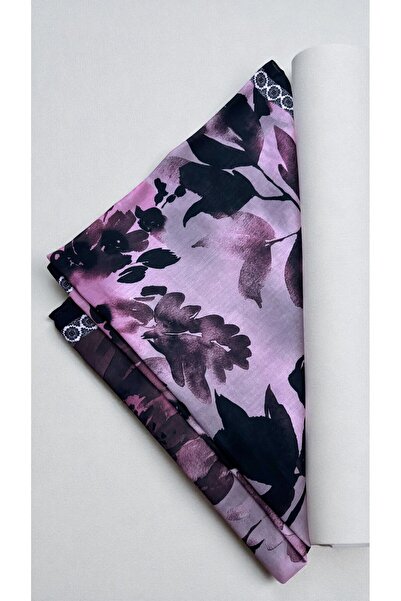 Lavena scarfs Φθινοπωρινή σειρά με λουλουδάτο σχέδιο βαμβακερό ψηφιακό μαλακό σάλι - Σκούρο ξεθωριασμένο τριαντάφυλλο