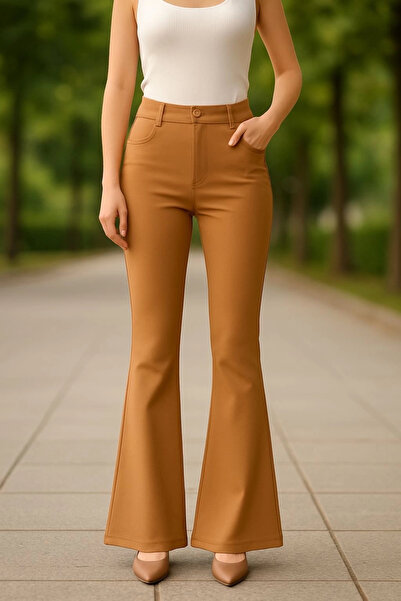 NUVIRAA Atlas Palazzo Pants camel