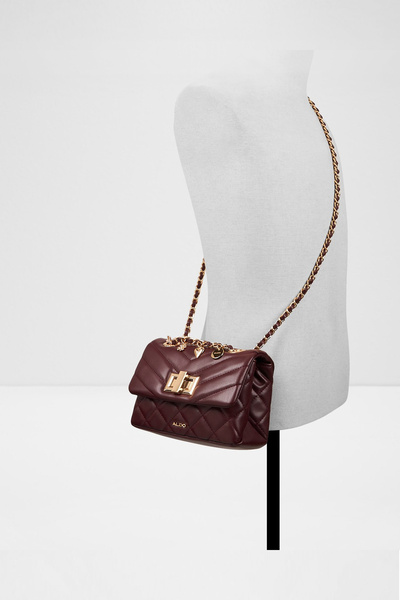 Aldo Alnilamm - Women's Medium Size Burgundy Two-Compartment Crossbody Bag