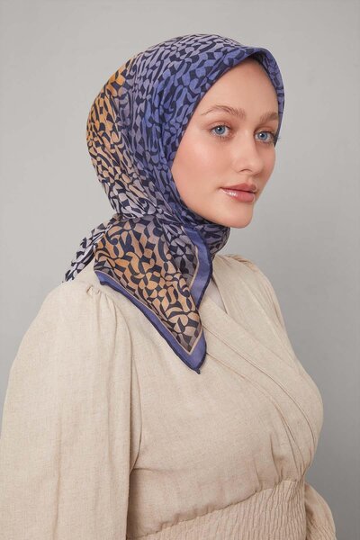 Levidor Denim Blue Color Gradient Pattern Soft Scarf