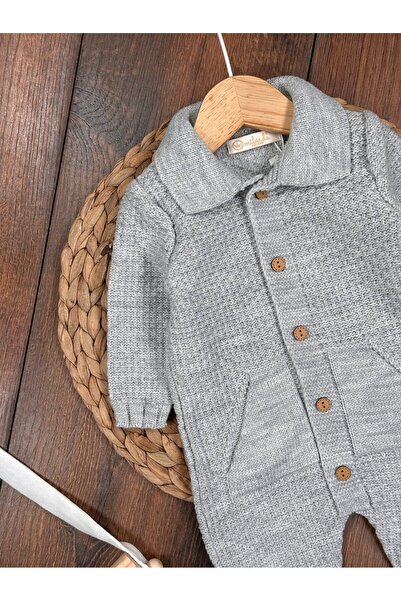 Kids Kingdom Winter Cotton Pocket Detailed Soft Knitwear Baby Boy Jumpsuit