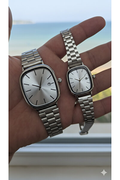 Leerybee New Season Trend Square Case, Lover's Watch Set with Calendar